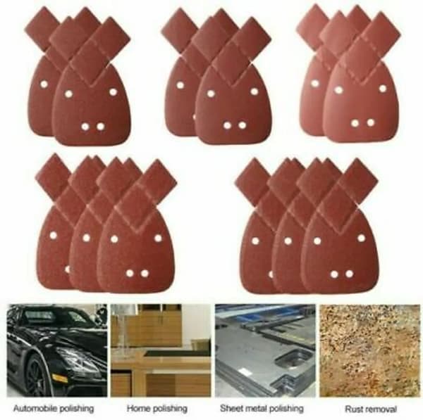50 ark sandpapir til Black & Decker museslibere, korn 40-240#