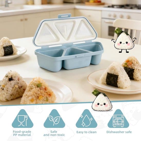 Seks-i-én Risbolle-sæt - Trekantede Sushi- og Risbolleforme - Ideel til Picnics, Madpakker og Udflugter