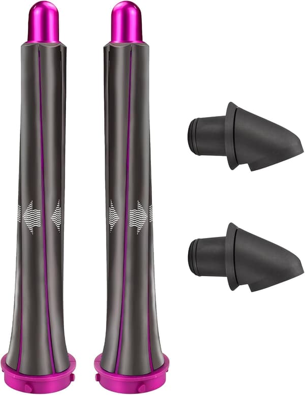 Inkluderer 1 par 20 mm lange krøllejern + 2 adaptertilbehør til Dyson Sonic hårtørrer.