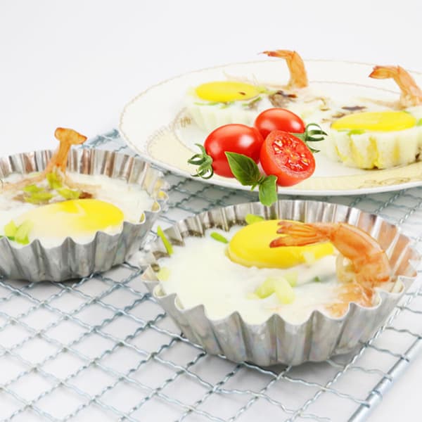 10 STK Æggetærteform Tærteform Rustfrit Stål Kageforme Æg Mini Bageform