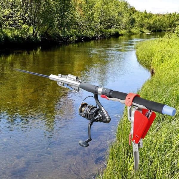 Sammenklappelig fiskestangholder i rustfrit stål - Sølv