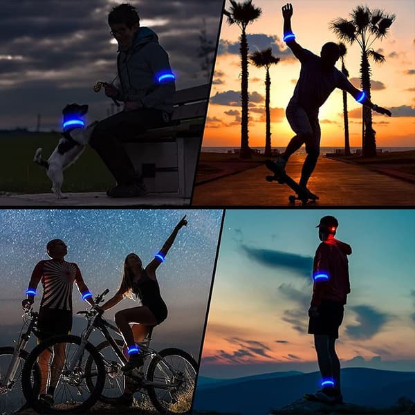 Uppladdningsbart LED-armband, blinkande LED-reflexarmband