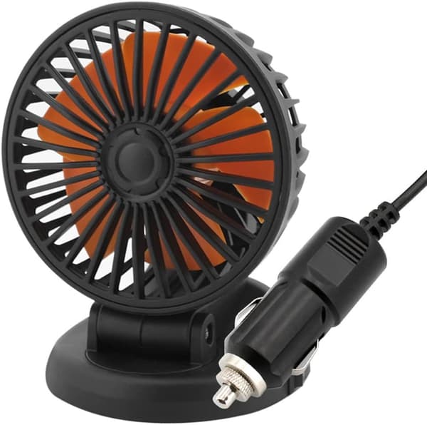 24V Bilventilator, Lille Bærbar Bilventilator, USB/Cigarettænder Interface Bilkøleventilator, Velegnet til Biler, Lastbiler og SUV'er