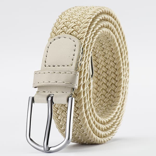 Beige Mode Elastisk Vævet Bælte Unisex Dekorativ 107x2.5cm