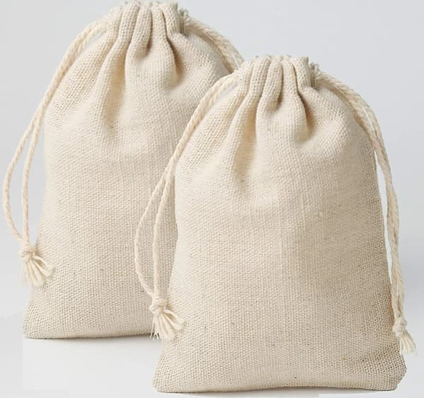 25 små dragskopåsar, presentpåsar i bomull, 15*20 cm