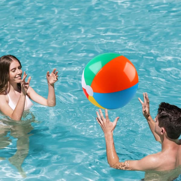 2-pack regnbågsstrandbollar - 50 cm uppblåsbara poolleksaker för sommarvattenlekar - 12-pack