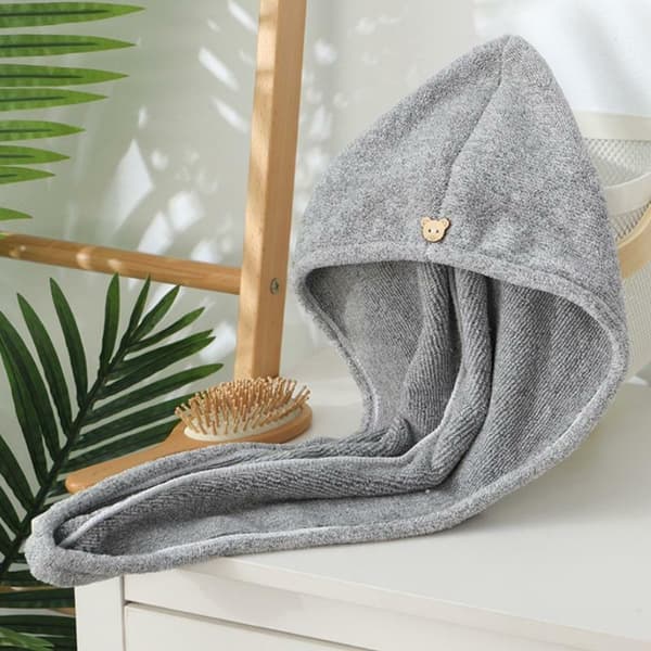 2-pack bambukolfiber hårhandduk snabbtorkande mössa absorberande badrumsdusch