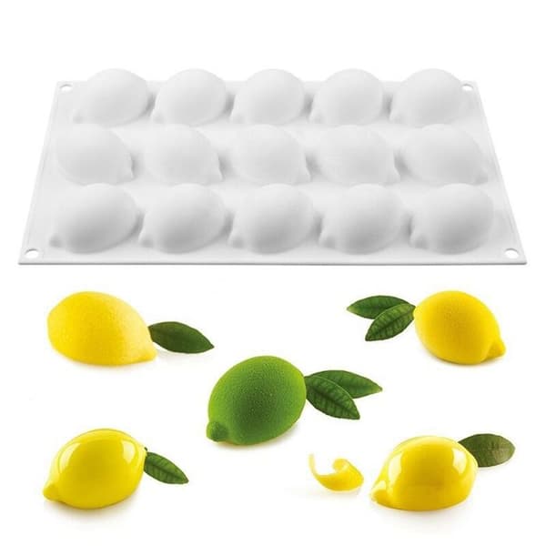 Citron silikoneform, mousse- og chokoladeform - hvid