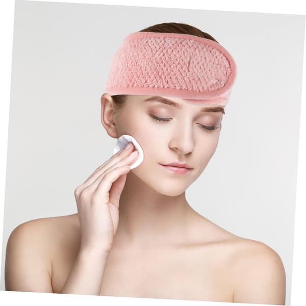 Todelt multifunktionelt makeup-hårbånd til piger, vaskbart hårbånd, ansigtsvask og kropsvask, pink.