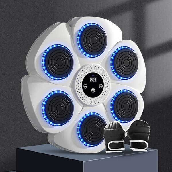 Boxningsmaskin Bluetooth Träning Slagväggfäste Musik Elektronisk Utrustning Vit