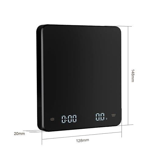Svart Basic 2.0 Elektronisk Espressosvåg med Vattenflödestimer & Digital Display