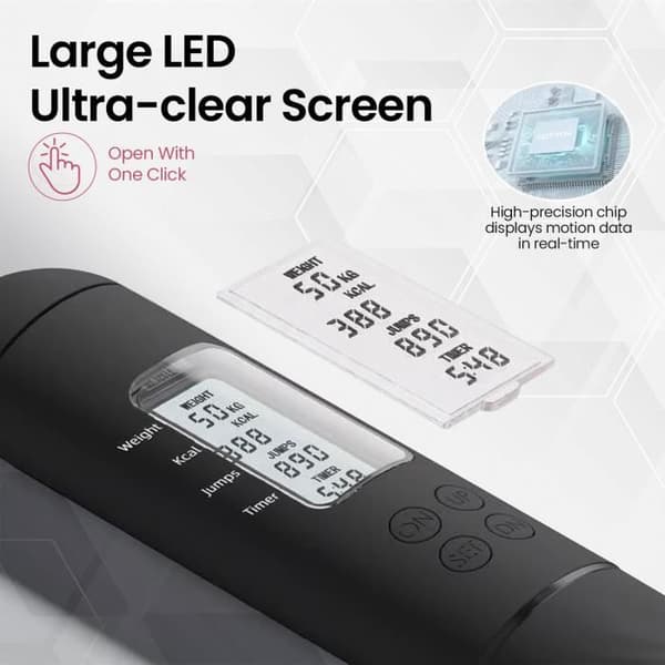 Hopprep - Sladdlöst - Inbyggd räknare - LCD-display - Slitstarka material