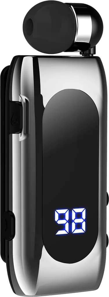 Lavalier Bluetooth-headset, trådlöst, sportorienterat, infällbart Bluetooth-affärsheadset, handsfree, silver.