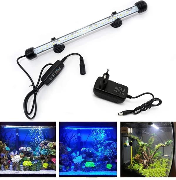 28 cm LED akvarielys, dæmpbart, 3 lystilstande, med timer.