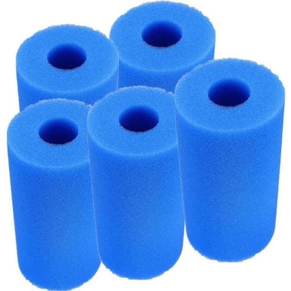 Tvättbara filter för Intex Typ A-pooler - 5-pack - Svampfilterpatroner - Blå