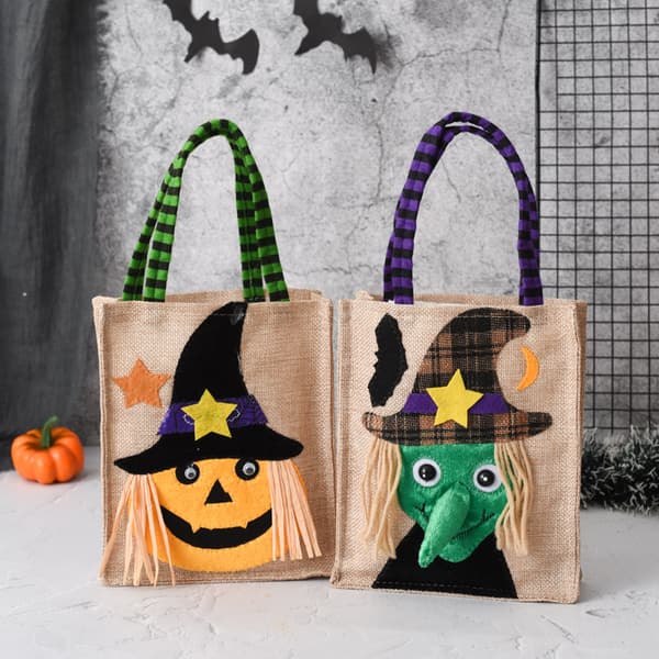 Halloween gavepose, non-woven mulepose, slikpose, sort kat design