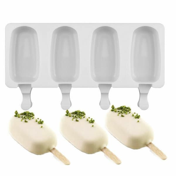 2x Silikone Isform Ispind Frossen Dessert Maker Cakesicles Bakke