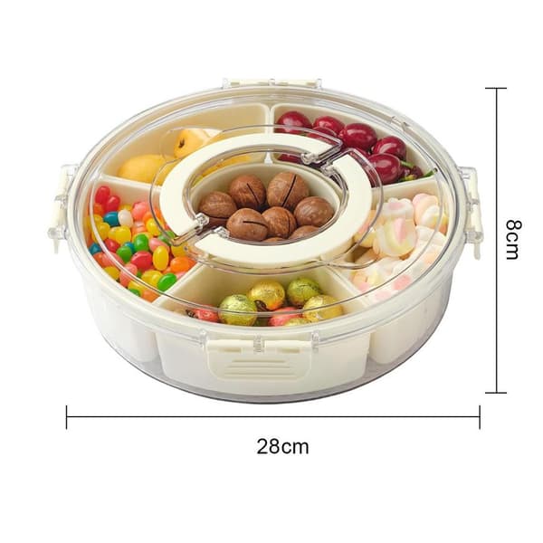 Snackboks-organizer, snackbakke-organizer, med 6 rum, bærbar.