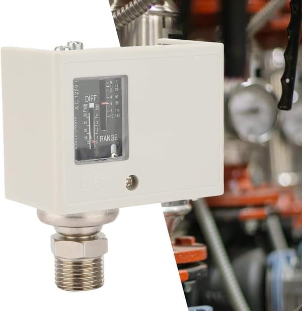 Tryckströmbrytare, G1/2'' elektronisk tryckkontrollbrytare, vattenpump, luftpump, kompressortryckregulator