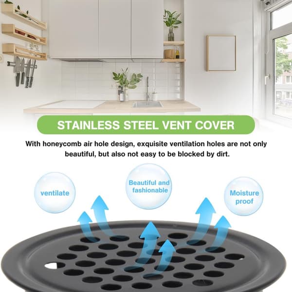 35 mm ventilationsrist, 30 stk., sort og hvid garderobe i rustfrit stål