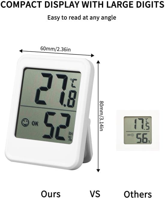 3-pack digital mini-termometer och hygrometer med komfortnivåindikator