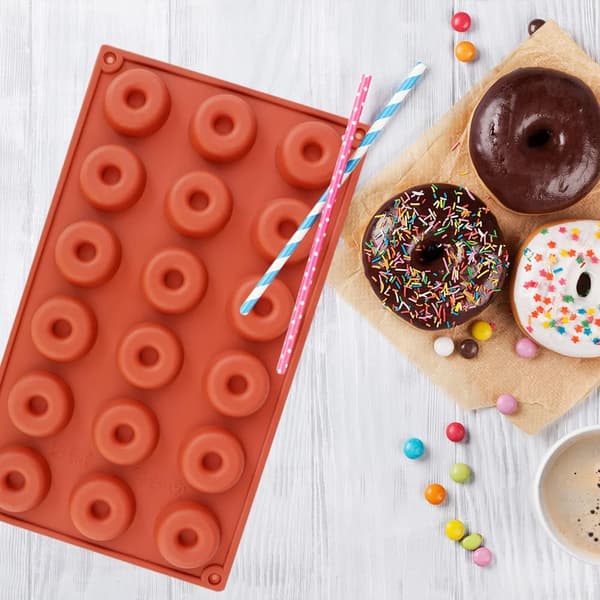 Minidonutmolds, runda bröd- och kakbakformar, 18 bakställ
