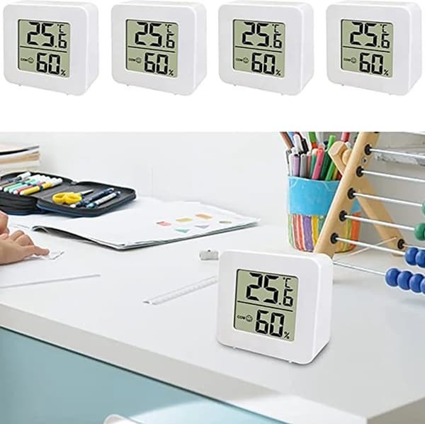 5-delad rumstermometer, digital rumstermometer, LCD smart hygrometer
