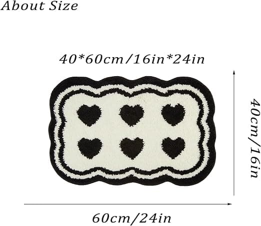 Moderne, stilfuldt, hvidt, vaskbart mikrofiber badeværelsestæppe