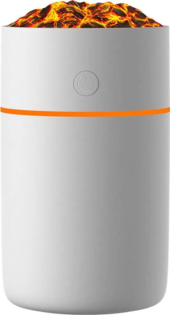 Vulkan Luftfugter HS01: simulerer flamme, renser luft, hvid