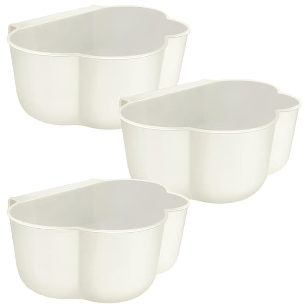 Hängande sopkorgar (vit) 3-pack
