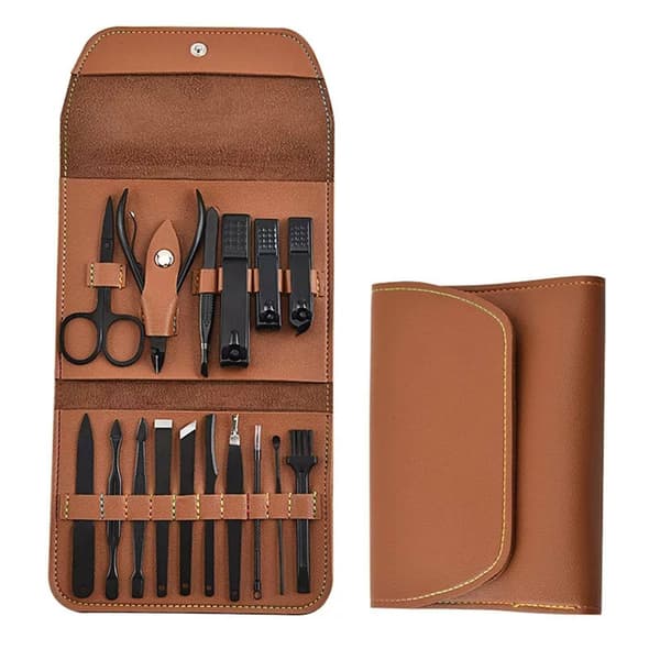 16 dele manicure sæt pedicure kit negleklippere rustfrit stål