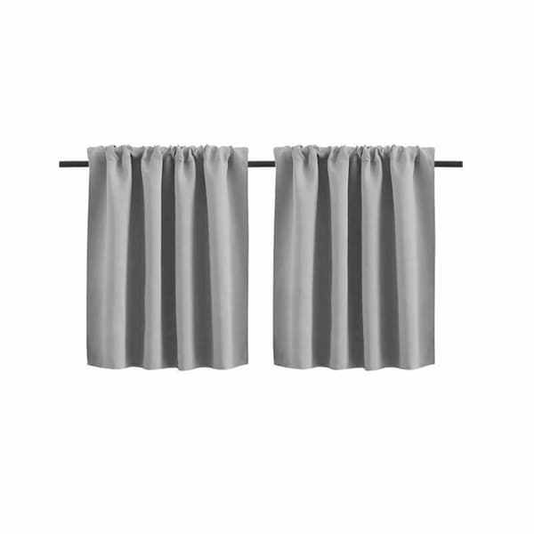 2-pack 76x60 cm grå mörkläggningsgardiner, termiska gardiner