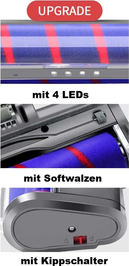 Udskiftningsgulv-/turbomundstykker og bløde ruller til Dyson V11 Absolute Extra+/Pro, Torque Drive Extra, Outsize.