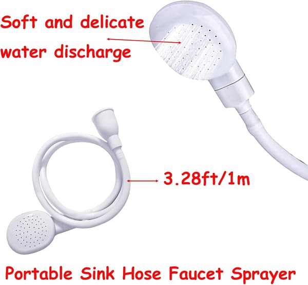 Universal håndvaskslange og håndbrusersæt med adapter (1m / 39,37 tommer).