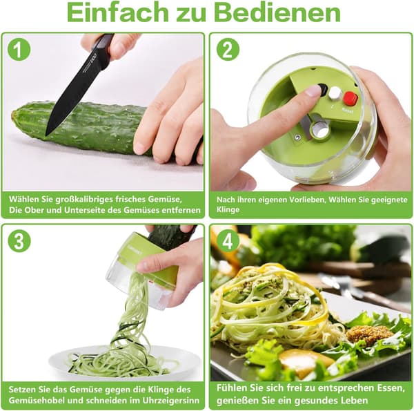 4-i-1 Grönsaksspiralstrimlare.