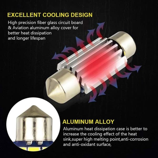 Bil LED-lampor - 36mm - 4-pack - 160 Lumen - 6000K - Problemfri CAN Bus