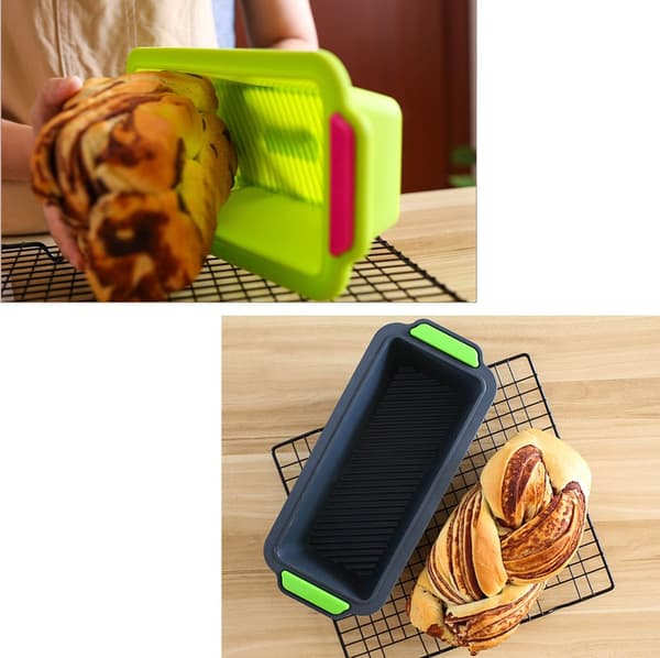 Set med två brödformar, flexibla brödformar med non-stick-beläggning.