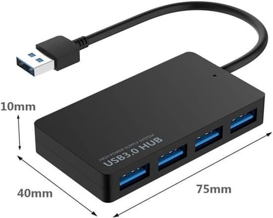 USB 3.0-hubb 4-portars splitter - Höghastighetsdataadapter för bärbara datorer och PC