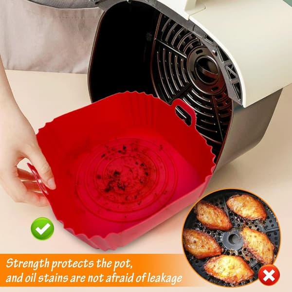 4 silikoneforme til airfryer, genanvendelig friturekurv & bageplade