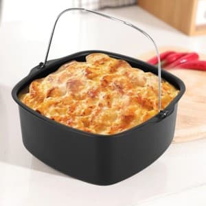 Firkantet kagebageform bagefad pande airfryer bagekurv pizzatallerken-S