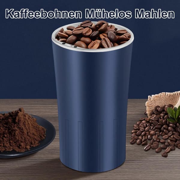 Elektrisk kaffekværn, kraftfuld krydderikværn, robuste og holdbare knive i rustfrit stål, bærbart design.