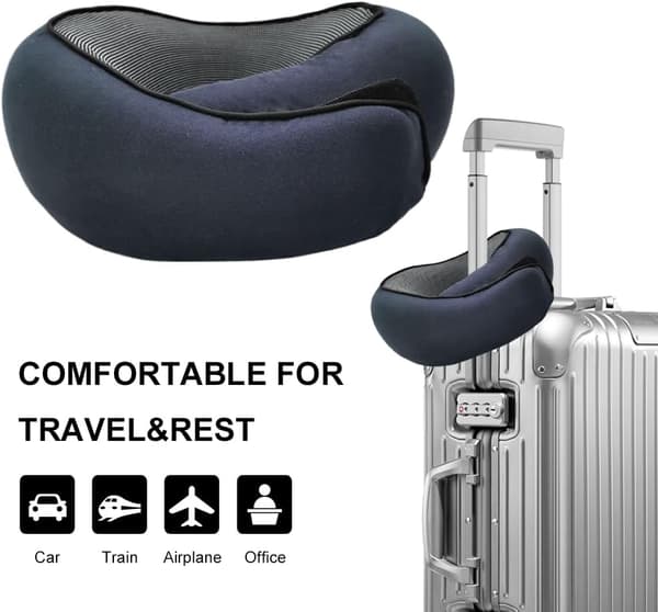 Kudde Memory Foam Flygplan Vandring Resa Långsam-Släpp Skum - Blå