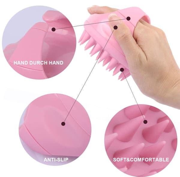 Hårbottenmassageborste, silikonborste, huvudmassager