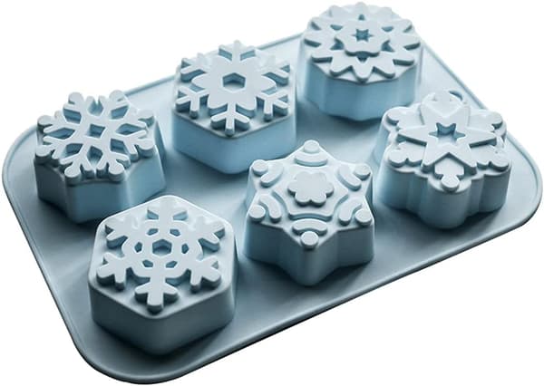 Snöflingeformade silikonformar för att göra handgjorda tvålar