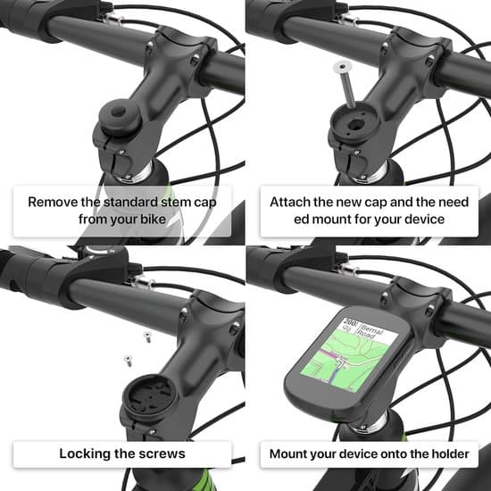 Cykelcomputer adapterkit - 4 universelle beslag - til Garmin og andre mærker