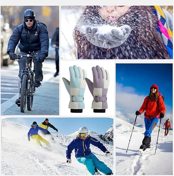Dame sorte snehandsker - Vandtæt touchscreen vinter varme ski
