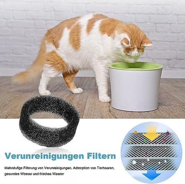 16-pak kattevanddispenser filtersvamp rundt skumfilter