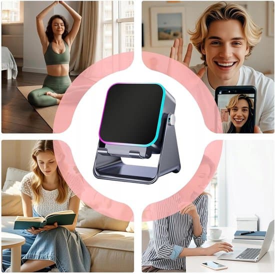 Trådløs Højttaler Magnetisk Bluetooth med Sensor Omgivelsesbelysning Dual Mode Induktion Bluetooth 5000mAh Sort 360 Justerbar