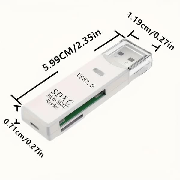Mångsidig 2-i-1 höghastighets USB3.0-kortläsare stöder TF+SD dator surfplatta kamera laptop bil