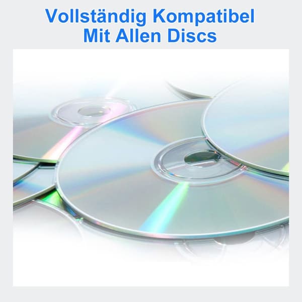 Eksternt CD-drev til bærbare computere, eksternt DVD-drev til Mac & MacBook, ekstern brænder til PC & Apple Windows stationære computere m/ Type-C-adapter.